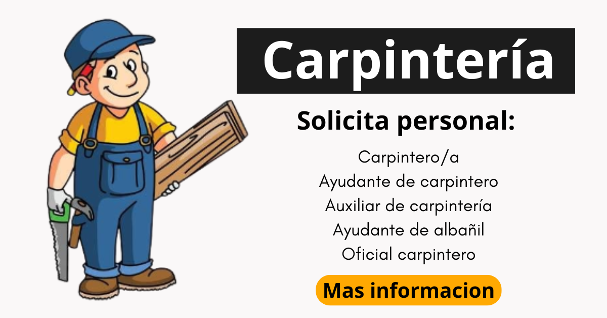 Carpintería busca personal